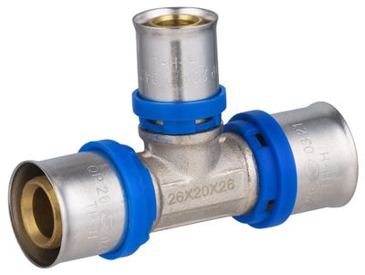 Té inégal à sertir pour tube multicouche Ø 20-16-20 mm - QUICK PLOMBERIE