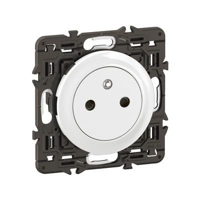 Prises 2 pôles + terre Céliane affleurante blanc par 10 - LEGRAND