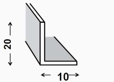 CORNIERE INEGALE PVC BLANC 10X20MM 1M CQFD