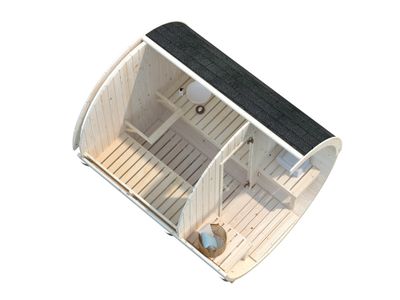 Sauna rond bois naturel Anita 1,3m² épaisseur 42 mm PALMAKO