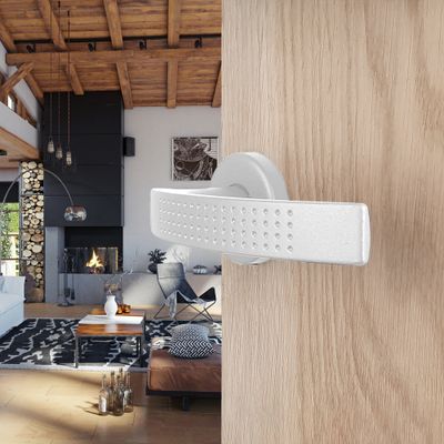 Poignées sur rosace Ibiza blanc mat sans trou ALPERTEC