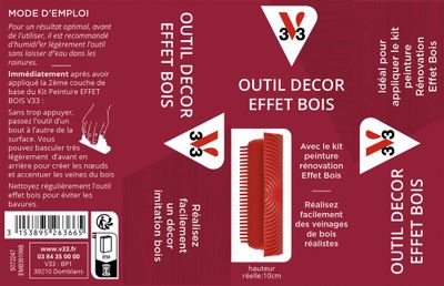 Peigne pour effet bois 10 cm - V33