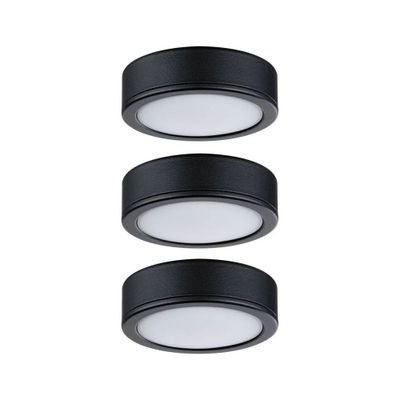 Spots LED encastrables ou saillie sous-meubles par 3 Noir - Pukk PAULMANN