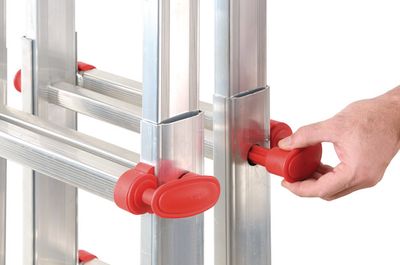 Echelle pliable multifonction télescopique 4 x 5 échelons 4,80 / 5,70 m ProfiStep Multi aluminium - HAILO