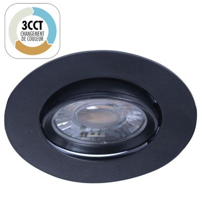 Spot LED encastrable dimmable orientable Noir - Iris ARIC