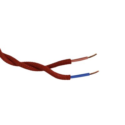 Câble électrique tissu torsadé rouge 3m -TIBELEC