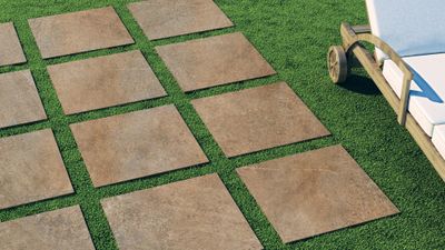 Carrelage de sol extérieur effet pierre ASPEN GOLD ép 20 mm 60 x 60 cm paquet de 0,73 m² CERAM INDUSTRIE