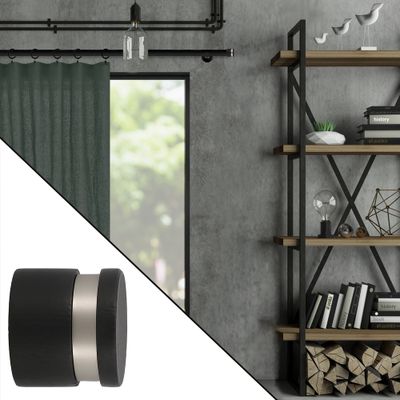 Embout déco bouchon à visser en bois diam 28 mm Finition Noir mat - MOBOIS