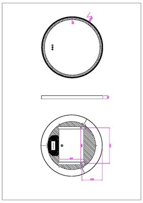Miroir rond en bois lumineux D.75 cm Swann Wood MP GLASS