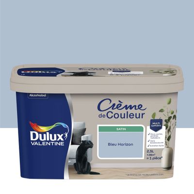 Peinture Crème de Couleur Bleu Horizon satin 2,5 L - DULUX VALENTINE