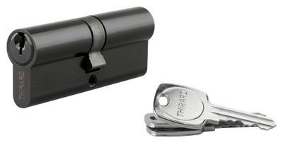 Cylindre de serrure double entrée 40 x 40 mm STD noir 3 clés THIRARD