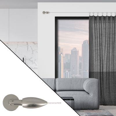 Kit de tringle câble en métal 5 m Finition Nickel mat - MOBOIS