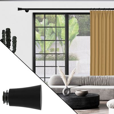 Embout déco pommeau en métal diam 28 mm Finition Noir mat - MOBOIS