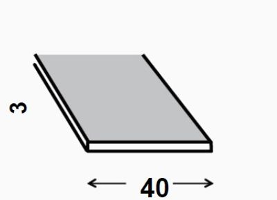 PROFILE PLAT PVC BLANC 40X3MM 2M CQFD