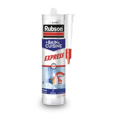 Mastic Silicone Cuisine & Bain Séchage rapide blanc 280 ml RUBSON