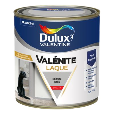 Peinture Boiseries Laque Acrylique Valénite Brillant Béton Gris 0,5 L  DULUX VALENTINE