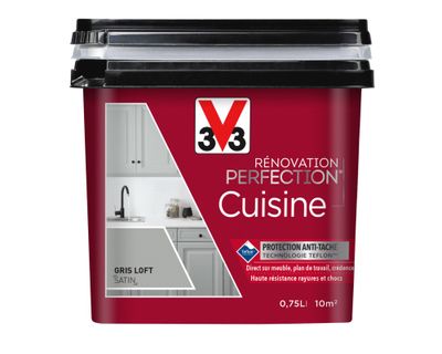 Peinture de rénovation pour cuisine gris loft finition satinée 0,75 L - V33