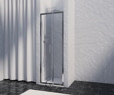 Porte de douche pivotante 80x200 cm profilé chrome verre transparent 8 mm Signature - OCEA
