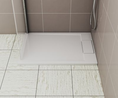 Receveur de douche 70x100 cm résine blanc brillant Island - OCEA