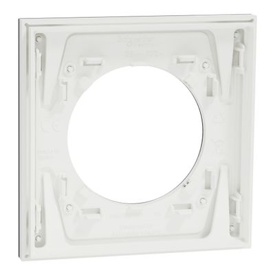 Plaque de finition 1 poste Odace 2025 Métal  effet titane / blanc - SCHNEIDER ELECTRIC