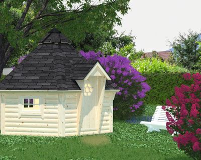 Chalet bois Bois Naturel  Eva 8,7m2 Livraison à domicile incluse