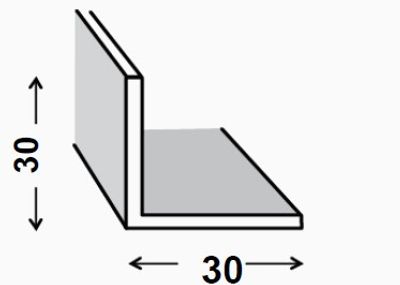 Cornière égale acier laminé 30 x 30 x 3 mm 2 m CQFD
