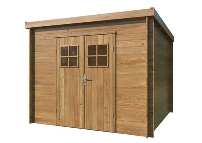 Abri de jardin en bois traité autoclave marron Zoé 3 - 7 m² hors-tout - Livraison à domicile incluse - WHITE WOOD