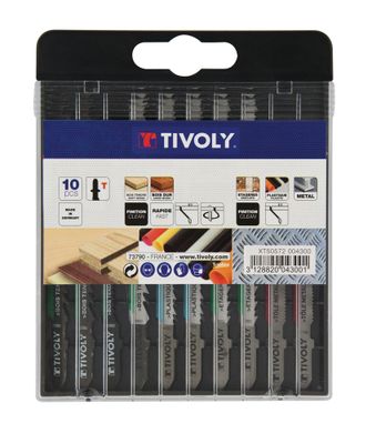 Lames de scie sauteuse pour bois, métal et plastique par 10 TIVOLY