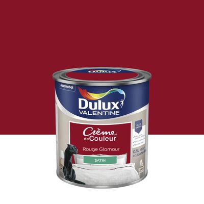 Peinture crème de couleur satin rouge glamour 0,5 L - DULUX VALENTINE