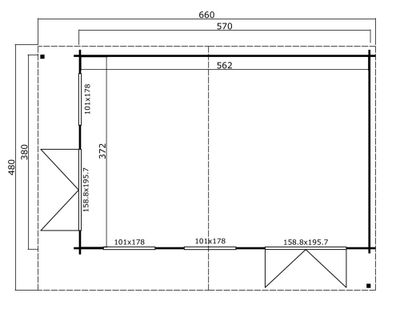 Abri de jardin en bois Dominica 20,91 m² LASITA MAJA Livraison à domicile incluse