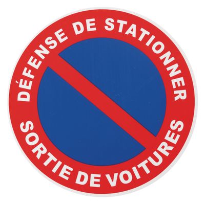 Plaque signalétique adhésive Sortie de voiture diamètre 180 mm THIRARD