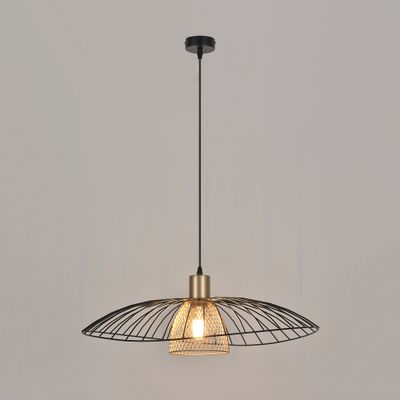 Suspension laiton noir E27 15W Ø58 cm ROMY - COREP