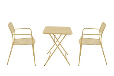 Salon de balcon CATANE acier moutarde 2 places - BOCARNEA