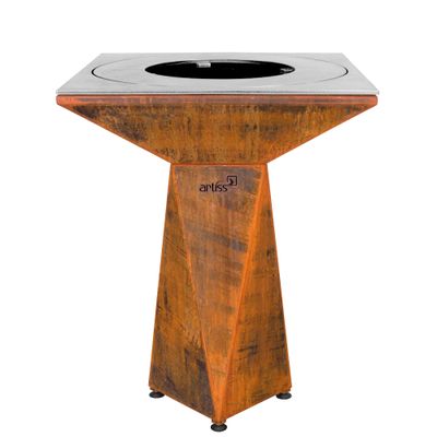 Brasero de cuisson G1 BASIC corten avec plaque plancha, grille et couvercle de protection ARTISS