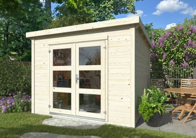Abri de jardin bois Lya1 Naturel 7,5m2 Livraison à domicile incluse