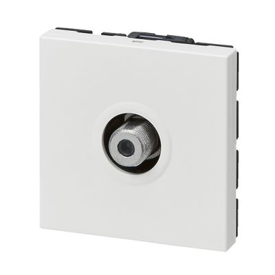 Prise TV type ''F'' à visser 2 modules finition blanche Mosaic LEGRAND