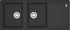 Evier de cuisine fragranit noir onyx 114x48 cm 2 bacs 1 egouttoir Malta - FRANKE
