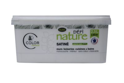 Peinture naturelle murale Blanc satin 2,5 L - DEFI NATURE