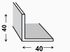 Cornière égale PVC blanc 40 x 40 mm 2,60 m CQFD