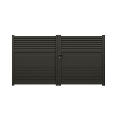Portail battant aluminium JASMIN l.3,00 x H.1,634 m gris quartz livraison directe à domicile GARDEN GATE