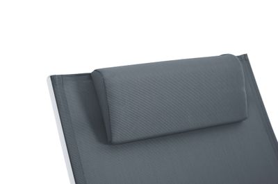 Bain de soleil aluminium blanc et textilène  gris VALENCIA - BOCARNEA