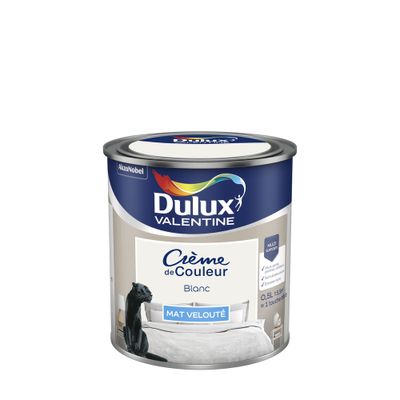 Peinture Crème de Couleur Blanc mat 0,5 L - DULUX VALENTINE