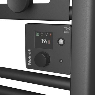 Sèche-serviettes à inertie fluide connecté ACTIBAIN 500W noir - NOIROT