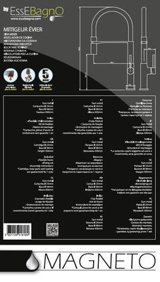 Robinet de cuisine Gun métal Magneto - ESSEBAGNO