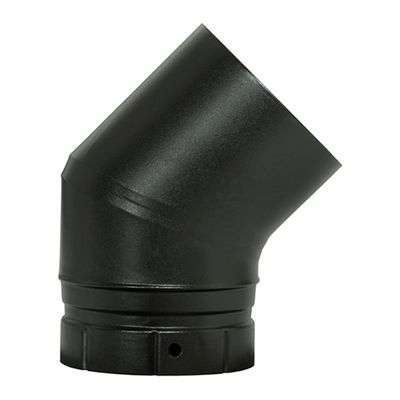 Coude émaillé noir mat segment 45 degrés diamètre 150 mm POUJOULAT