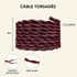 Câble électrique tissu torsadé rouge 3m -TIBELEC