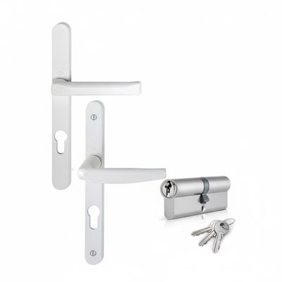 Poignee carrée court avec barillet pour porte fenêtre