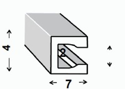 Profilé U entourage tôle PVC noir 7 x 4 x 0,6 mm intérieur 2 mm 1 m CQFD