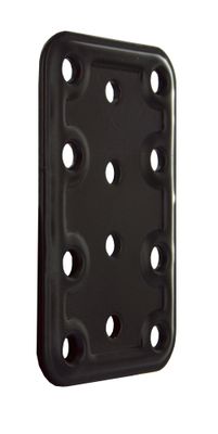Patte rectangle d'assemblage noir mat 80 x 50 mm CIME