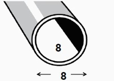 Tube rond inox mat 8 x 1 mm 1 m CQFD